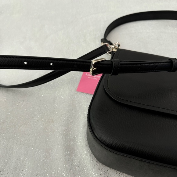 KATE SPADE Black Staci Saffiano Leather Flap Crossbody Bag - Picture 4 of 15